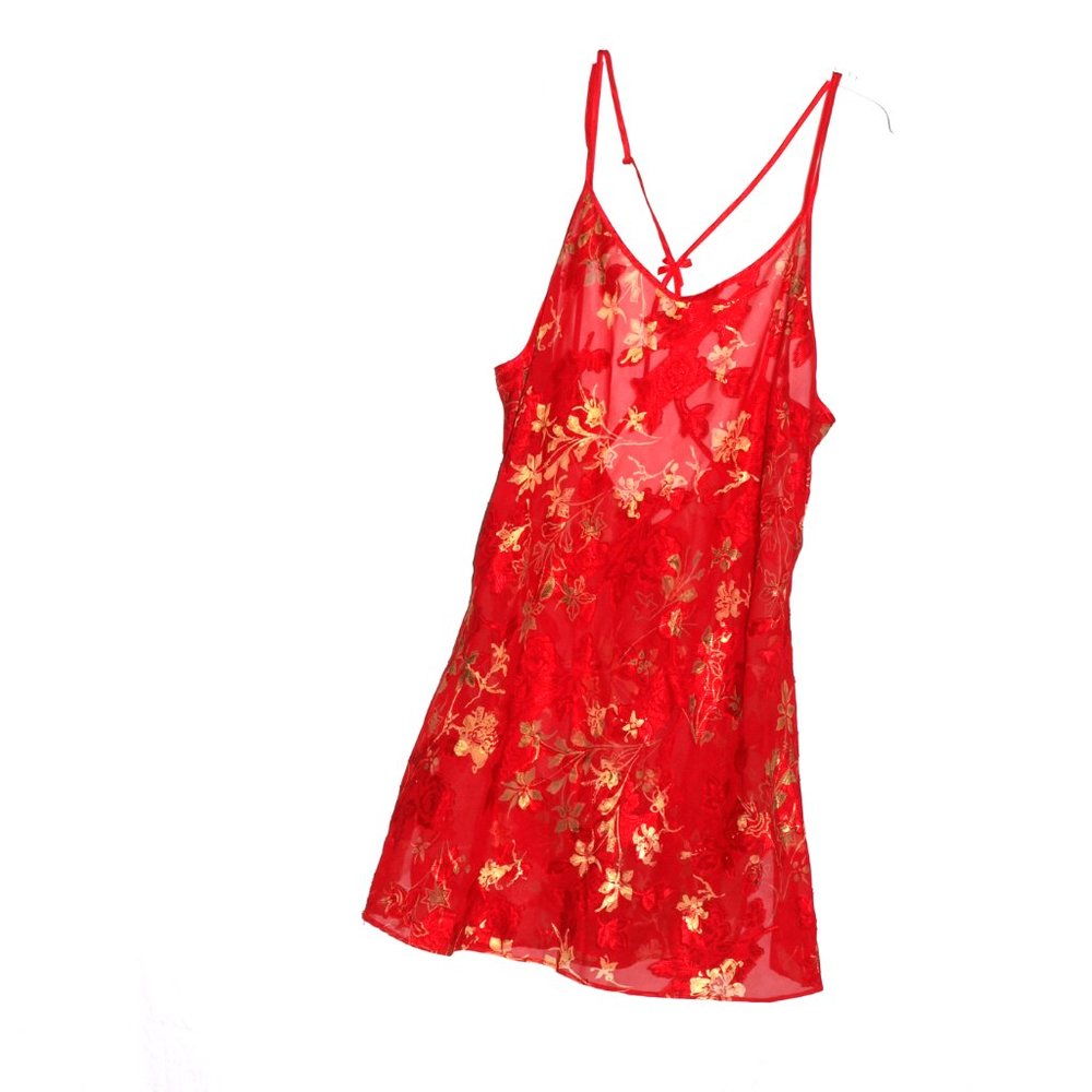 CALIFORNIA DYNASTY RED FLORAL INTIMATES SIZE LARGE - Picture 4 of 5